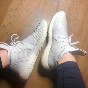 White Adidas Originals Tubular Sneakers
